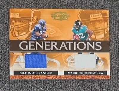 Shaun Alexander & Maurice Jones-Drew 2007 Donruss Threads /250 Generations #G-12
