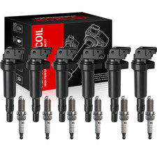 6 Ignition Coil and Spark Plugs Pack for BMW 128i 325i 328i UF592 0221504470