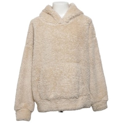 Lindex Kids, Kapuzenpullover, Größe: 134/140, Beige, Polyester, Einfarbig #SFB