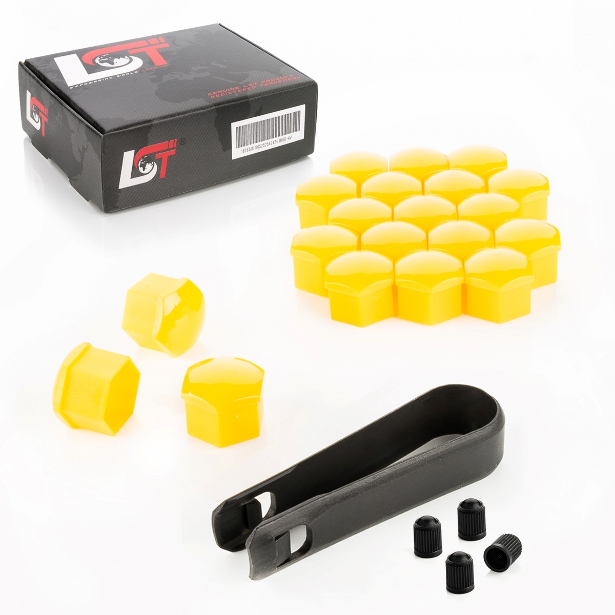 20x Wheel screw caps Shrouds Wheel nuts Set 0 21/32in yellow for LEXUS