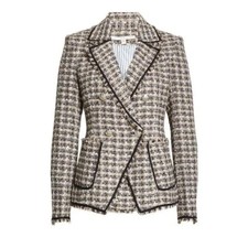 NEW, Veronica Beard Theron Houndstooth Blazer in Multicolor Sz 12 SJ2067