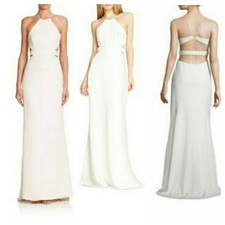 Halston Heritage Cutout Back Halter Gown