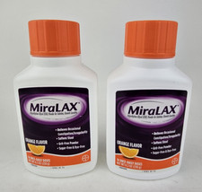Lot of 2 MiraLAX Laxative Powder Orange 8.3 oz, Constipation Relief, Exp 3/26