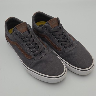 Vans Ward Deluxe Skate Shoe Men's Size 9 Textile Grey/Brown Sneakers Brand NEW