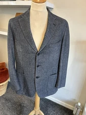 DAKS London Blue Wool Blend DG1416 Blazer Jacket 54R