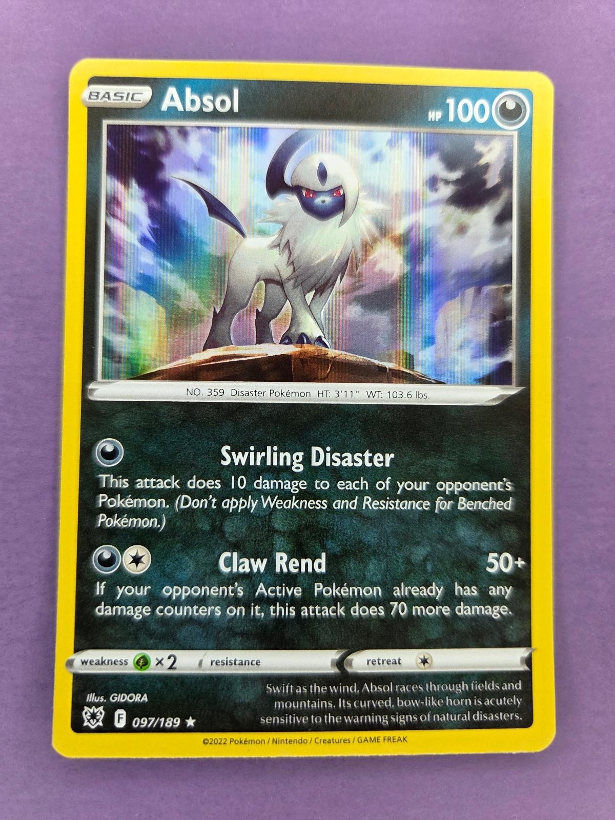 Absol 097/189 Holo Rare Astral Radiance Pokemon LP - A71