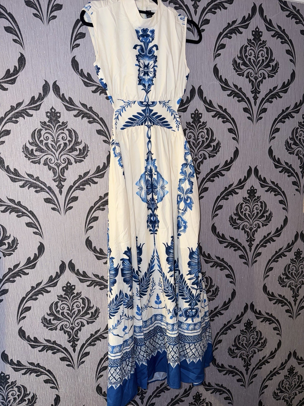 Blue & White Maxi Dress – Size S (EU 36 / US 4) image 6