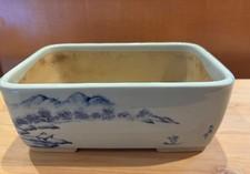 Fioriera per bonsai artigianale fatta a mano rettangolare in ceramica smaltata