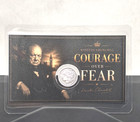 Winston Churchill Courage Over Fear Card w/ Genuine 1g .999 Silver Morgan Round — photo 1