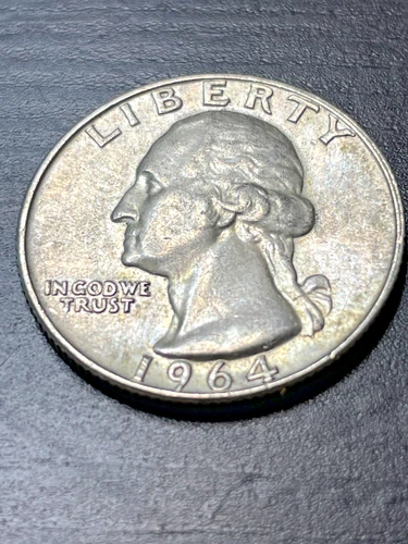 1964 D 90 % silver Washington quarter repunched mintmark