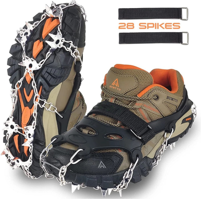 #ad Ice Snow Anti Slip Spikes Grippers Crampons Ice Cleats For Hike Shoes Boot*# $31.88