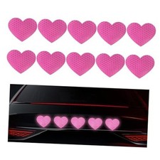 10PCS Vinyl Decal for Cars, High Intensity Reflective Sticker Night Heart, Pink
