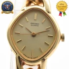 Vintage 1984 [Exc+5] SEIKO Bracelet 1221-5600 Gold Chain Qz Women's Watch JAPAN