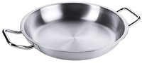 Contacto Edelstahl Bratpfanne/ Paellapfanne 32 Cm Mit Zwei Griffen Ohne Stiel