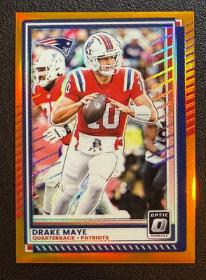 2025 Panini Donruss Optic Drake Maye Orange Prizm /299 #47 Patriots