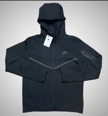 Nike Air Tech Fleece Windrunner Black Hoodie Full Zip Men Sz XL