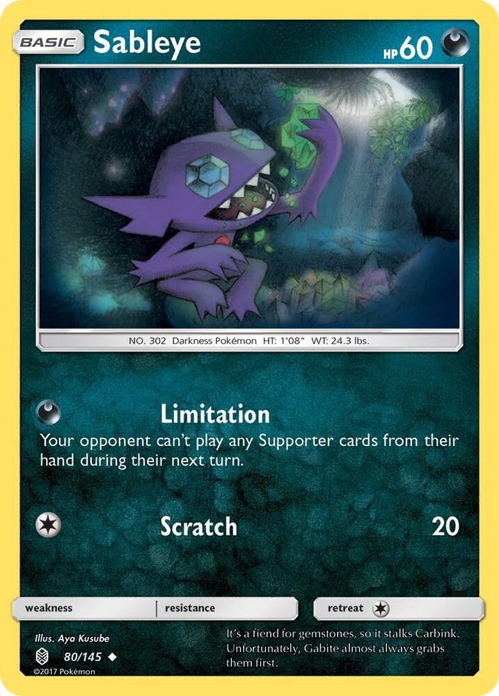 Sableye Uncommon SM - Guardians Rising 80/145 NM