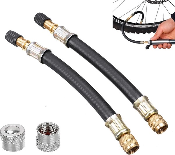 Reifenventil VerläNgerung Adapter 180Mm Gummi Winkelventil 2 StüCk Auto-image