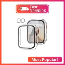 2 Pack Case with Tempered Glass Screen Protector for Apple Watch Series 9/8/7 45