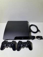 Sony PlayStation 3 PS3 Slim 160GB CECH-3001A Console Bundle w Controllers Tested