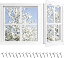 Shed Windows 2 Pack, Chicken Coop Windows 18" X 18" Fixed Transom Window with Te