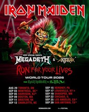 Poster Iron Maiden Run For Your Lives World Tour 2026
