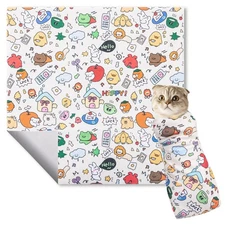 27.6" Cat Wrap for Cutting Nails, Self-Adhesive Cat Grooming Wrap Anti-Escape...