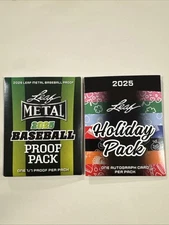 2025 Leaf Metal Baseball Proof Pack & Holiday Autograph Pack (2) Sealed Packs
