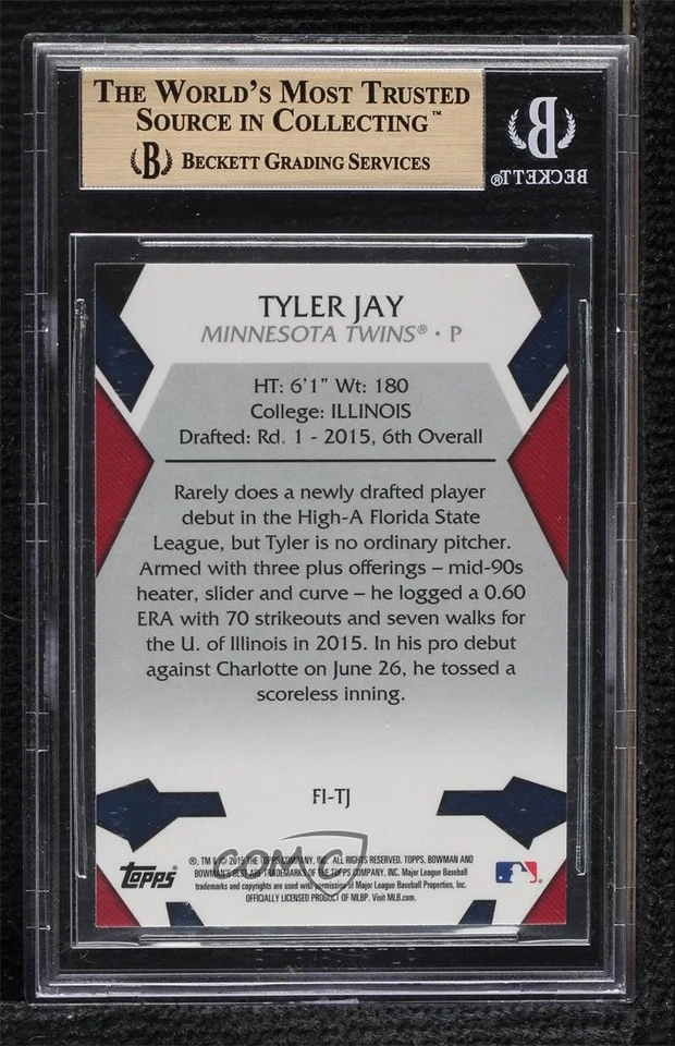 2015 Bowman's Best First Impressions Red Refractor /5 Tyler Jay BGS 9.5 GEM MINT - Image 2 of 2