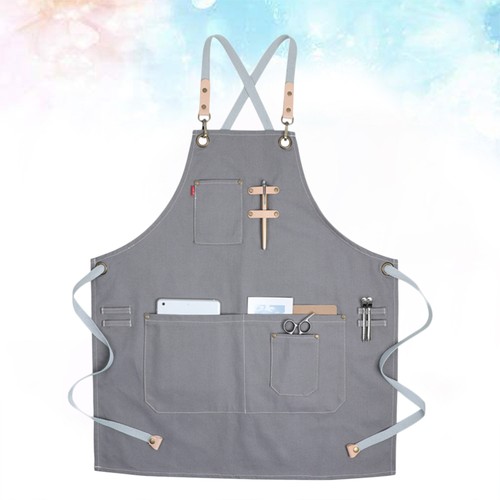 Full Coverage Work Apron Kitchen Cooking Aprons Halter Canvas for Adults - Bild 7 von 12