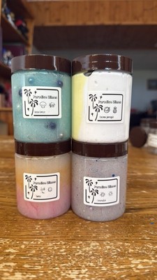 Summer Vibes Slime 4 Pack.  (3 Clear Slimes And 1 Fluffy Slime!)