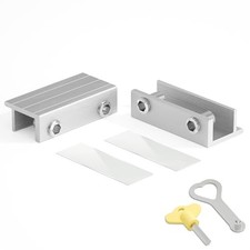 Sliding Window Locks Pack, Adjustable Security Window Stops Fits 2 Silver