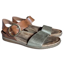 Euro Soft By Sofft Lasara Sandals Women's Size 9M Silver Brown Boho Bohemian 