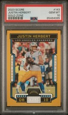 2023 Score Justin Herbert Gold Zone /50 PSA 10 Chargers Pop 2
