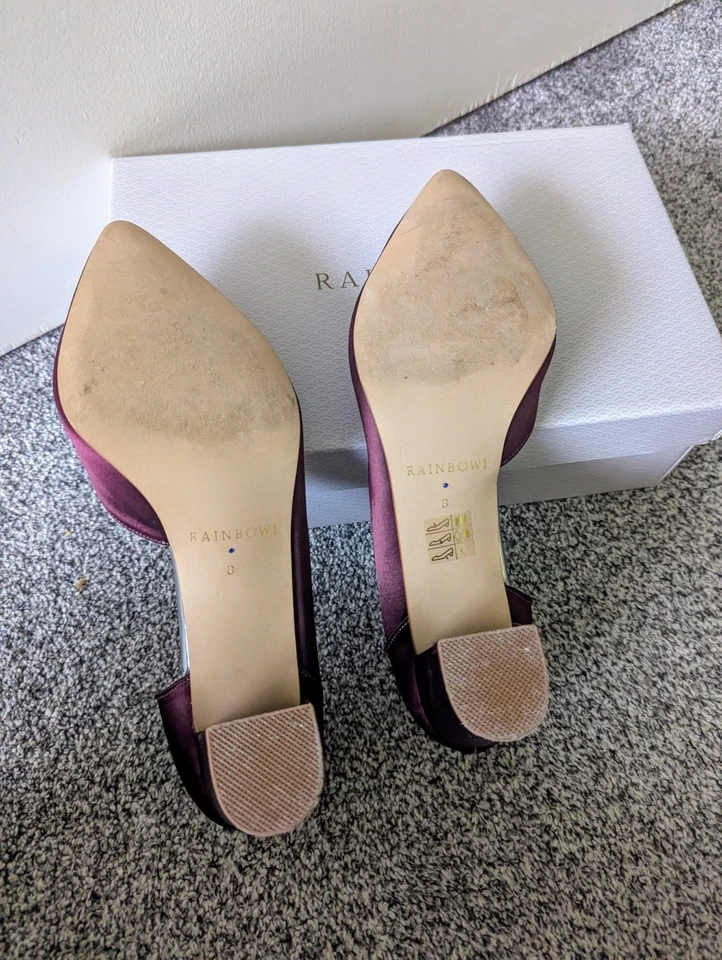 Rainbow Club wedding shoes HARRIET size 8/41 Purple Satin Party Heels New £129 - Image 3 of 4