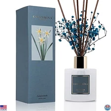 Reed Diffuser Set with Baby's Breath & Cashmere Vanilla Scent 6.7oz Home Décor