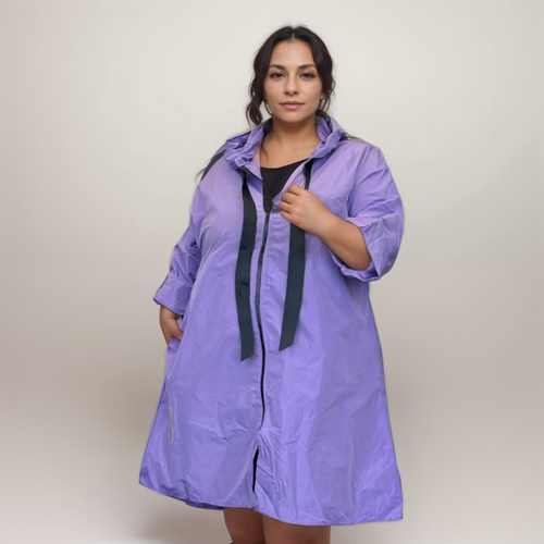 ROCKTHOSECURVES GIACCA DONNA MAC A-LINE LUNGHEZZA LUNGA TAGLIE FORTI CON CAPPUCCIO - Foto 40 di 40