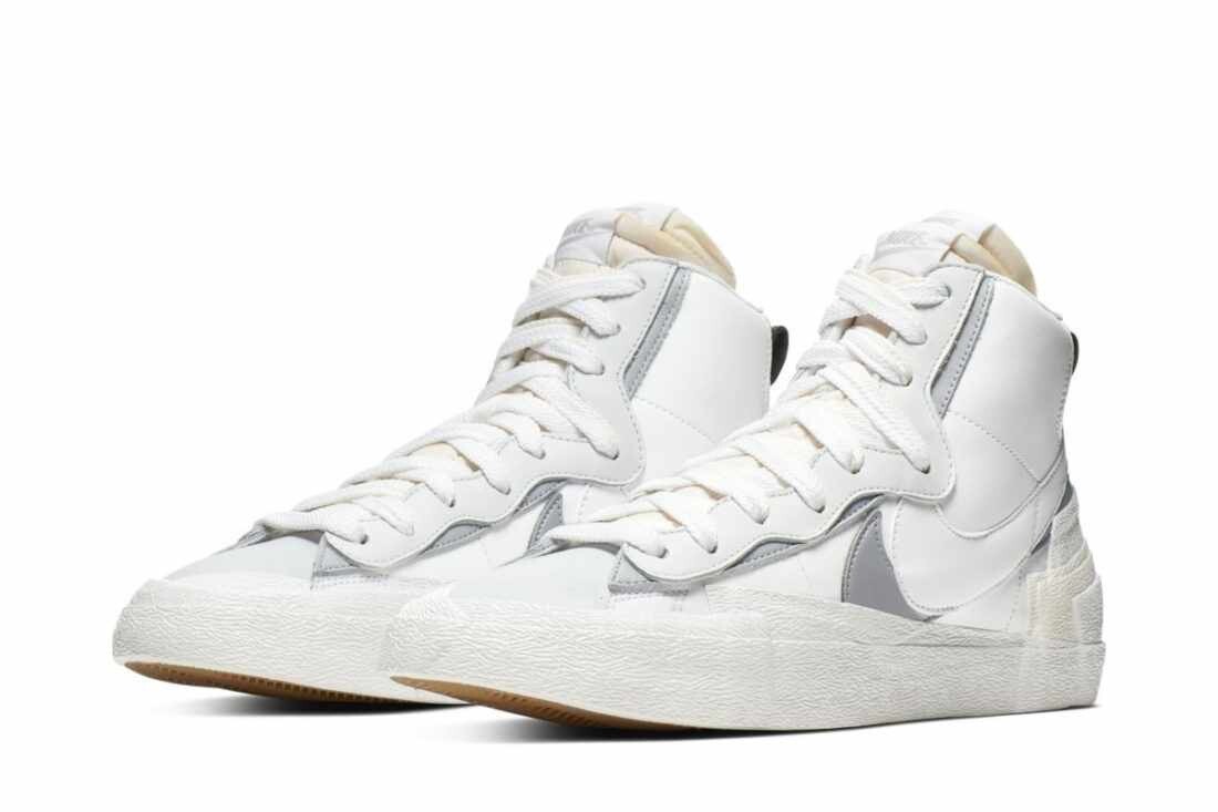 Sacai x Nike Blazer grigio medio bianco UK4 US4.5 EU36.5