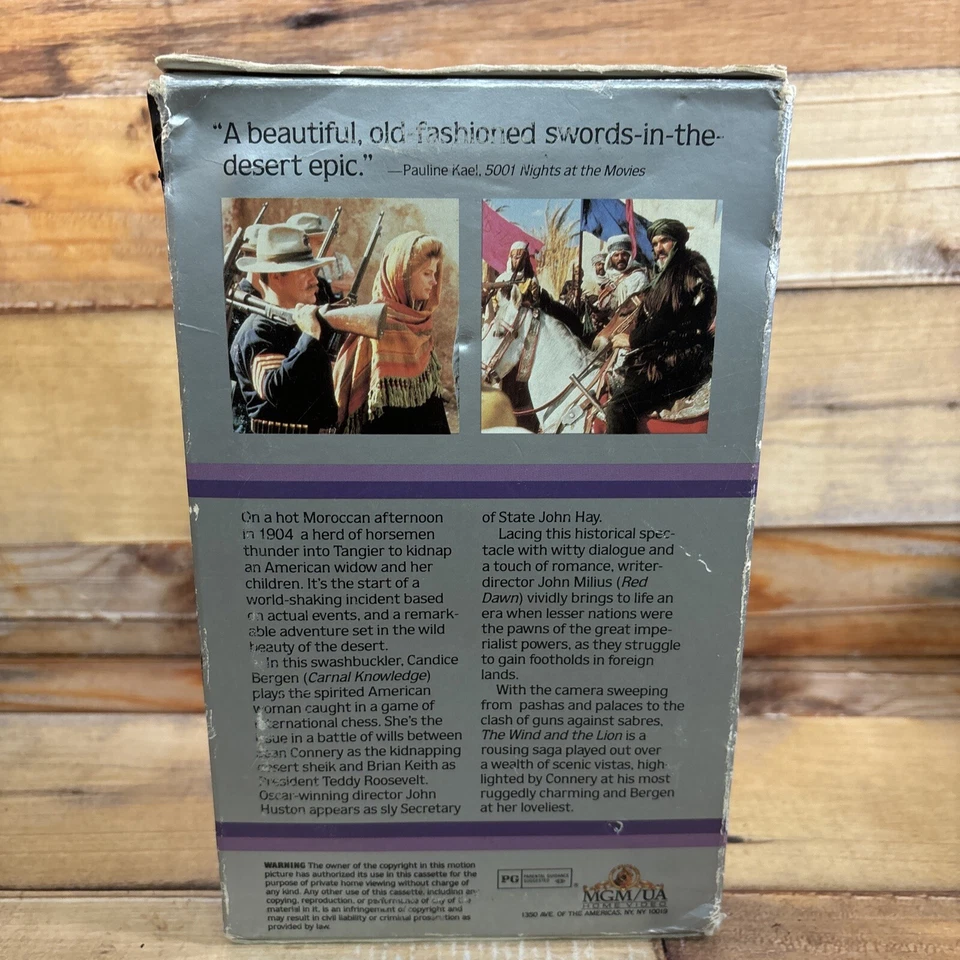 The Wind And The Lion VHS VCR Video Tape Used Movie MGM Book Box Foto 3 de 4