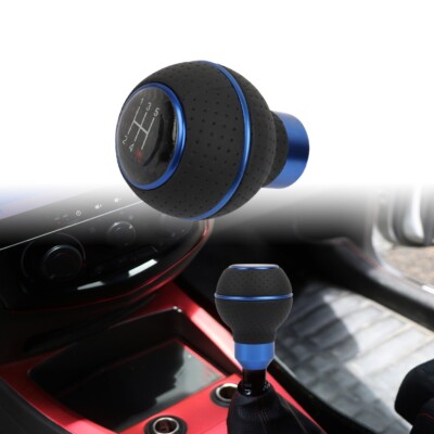 Universal Carbon 5 Speed Black & Blue Ball Manual Gear Shift Knob Lever Shifter