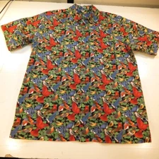 BROAD BAY BIRDS BIRD PATTERN WATCHING HAWAII ALOHA HAWAIIAN BAHAMA SHIRT Mens L 