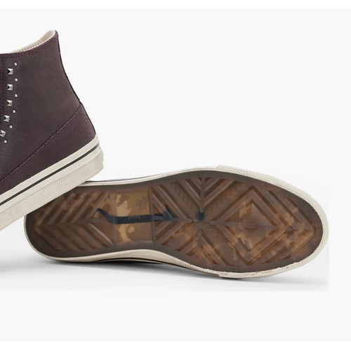 John Varvatos Bootleg Men's Vulc Multi Stud Mid Top Sneaker Leather Shoe Port - Picture 7 of 7