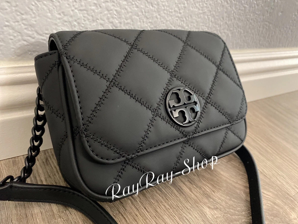 NWT Tory Burch Willa Matte Mini Belt Bag Crossbody Black 136488