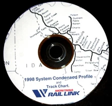 Montana Rail Link 1998 Condensed System Profile & Track Chart PDF files on DVD