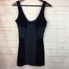 Free People Womens S Dress Sleeveless Navy Blue Velvet Mini Stretch Knit