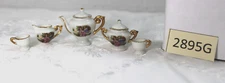 VINTAGE CUTE CERAMIC 7 PC DOLLHOUSE TEA SET VICTORIAN DESIGN MINIATURE
