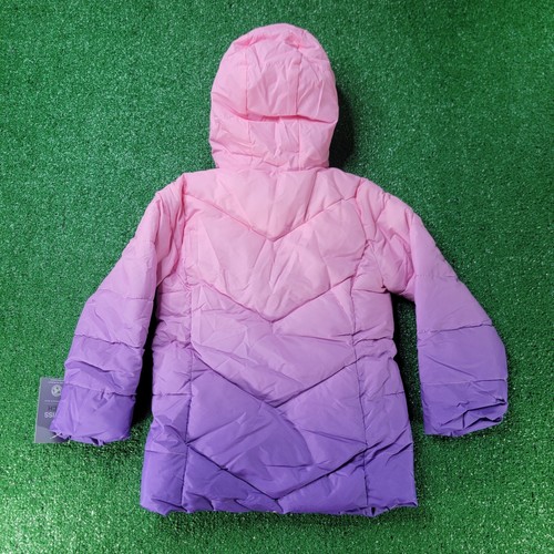 Swiss Tech Girl's Pink Purple Hombre ZIP Puffer Coat Jacket Hood Size 6 6X New - Picture 10 of 11