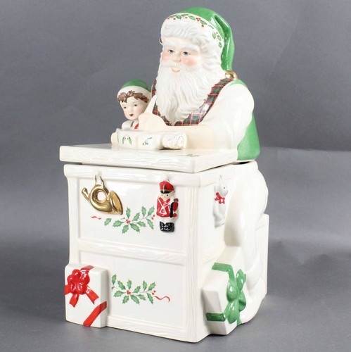 Lenox Santa's Holiday Toy Shop Workbench Handcrafted Ceramic Cookie Jar - Picture 3 of 13