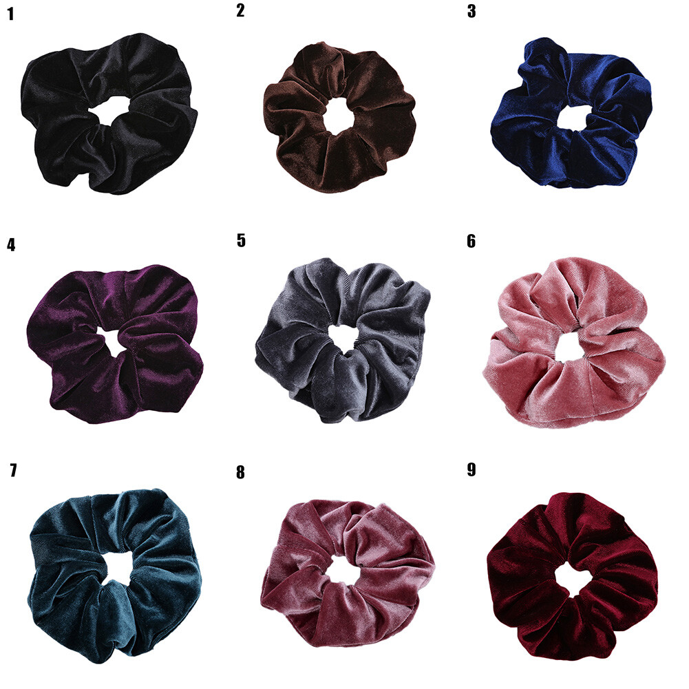 Thick Velvet Scrunchies Hair Ties Wide Elastic Hairbands for Women