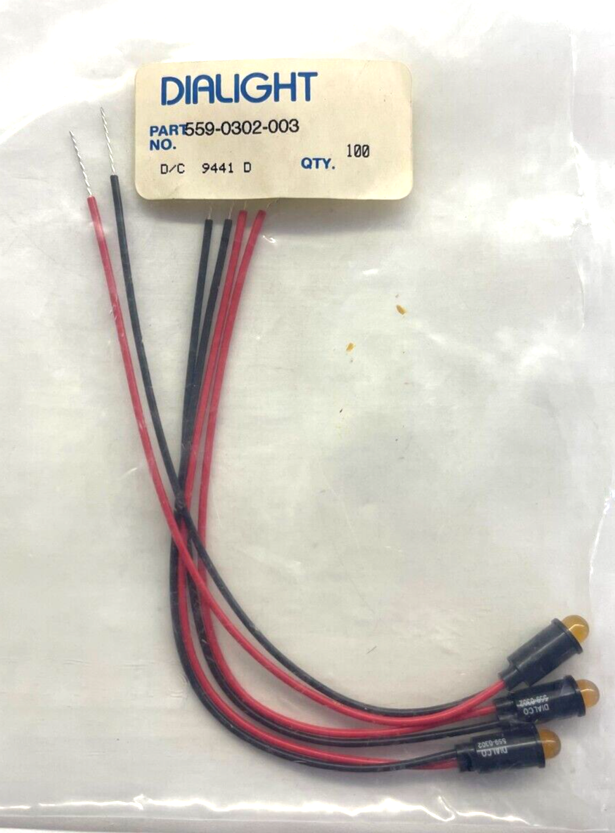 Dialight 3pos Led (3 PIECE LOT) 559-0302-003, DIALIGHT LED PANEL YELLOW DIFF 5V SNAP 6